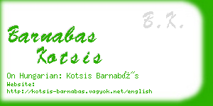 barnabas kotsis business card